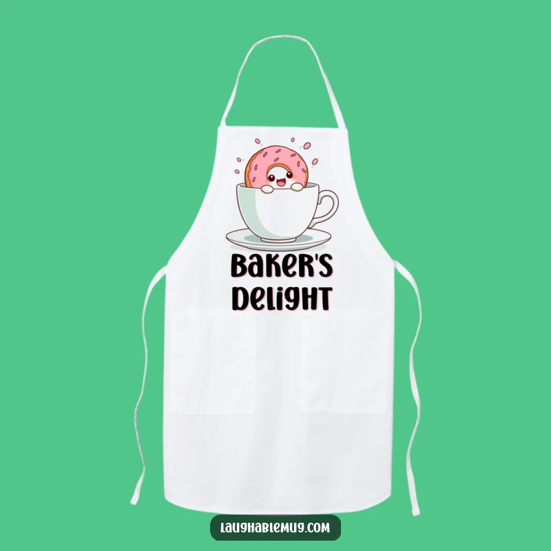 Funny Kawaii Donut Teacup Dive Apron: Sweet Kitchen Style & Humorous Gift