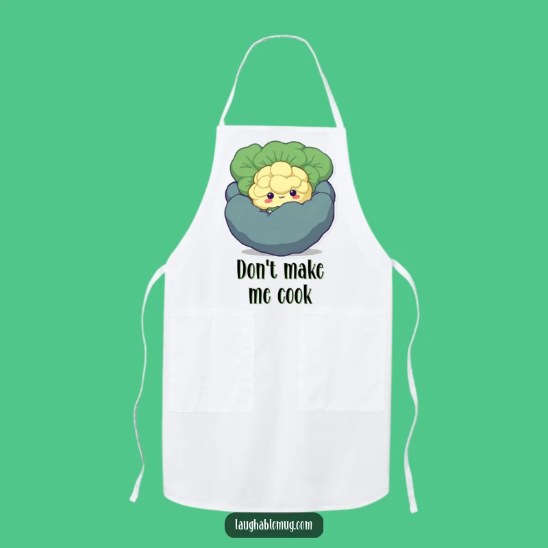 Funny Shy Broccoli Apron: Kitchen Floret Hiding, Perfect Humorous Gift for Shy Cooks