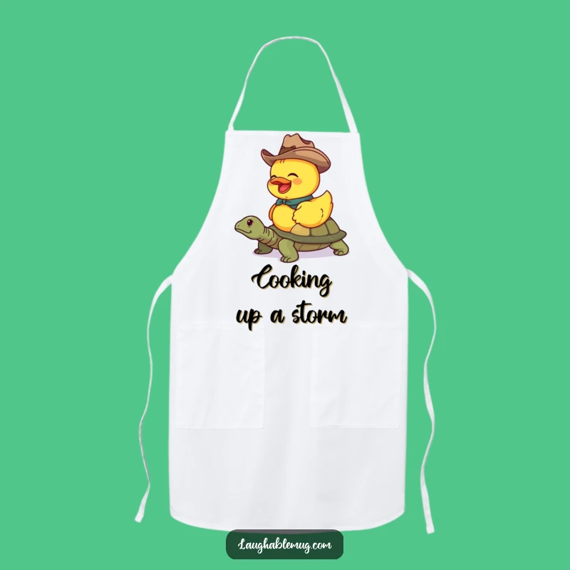 Funny Duck Cowboy Turtle Apron: Cook with Charm and Western Humor, a Perfect Funny Gift