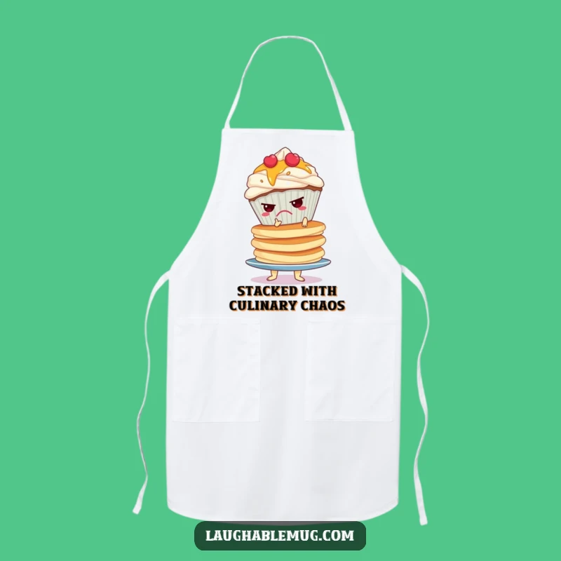 Funny Grumpy Cupcake Pancake Apron: Cook Up Laughs with Wobbly Kitchen Style Gift