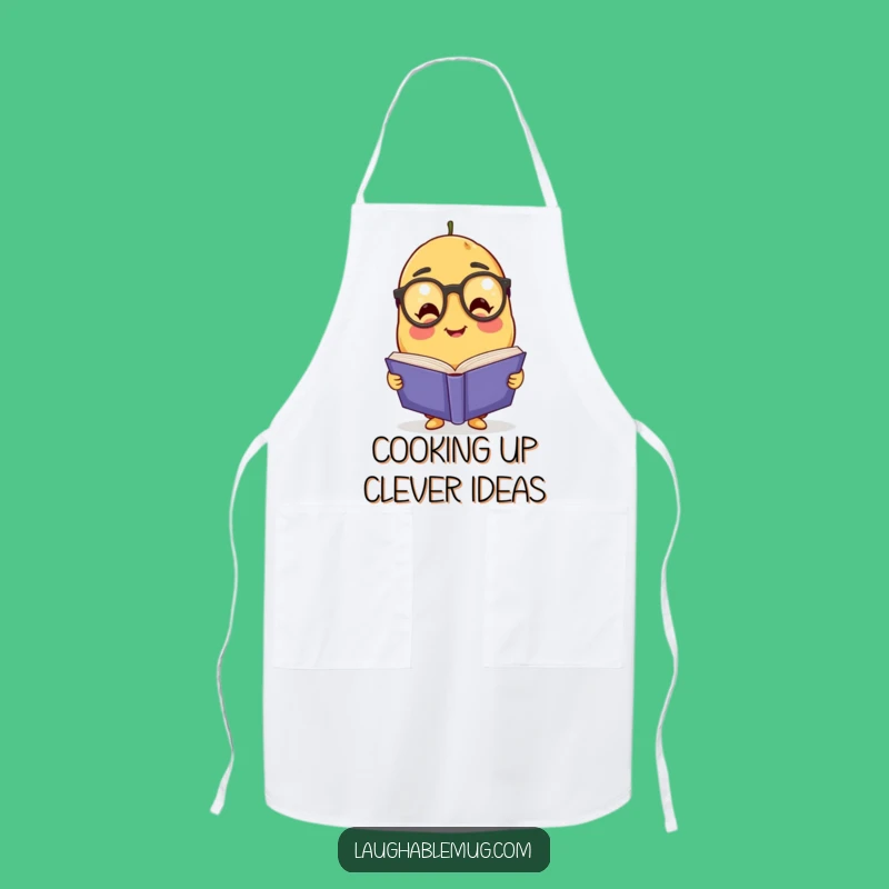 Funny Potato Scholar Apron: Chef Spud Reading Book, Perfect Humorous Gift for Kitchen Wizards