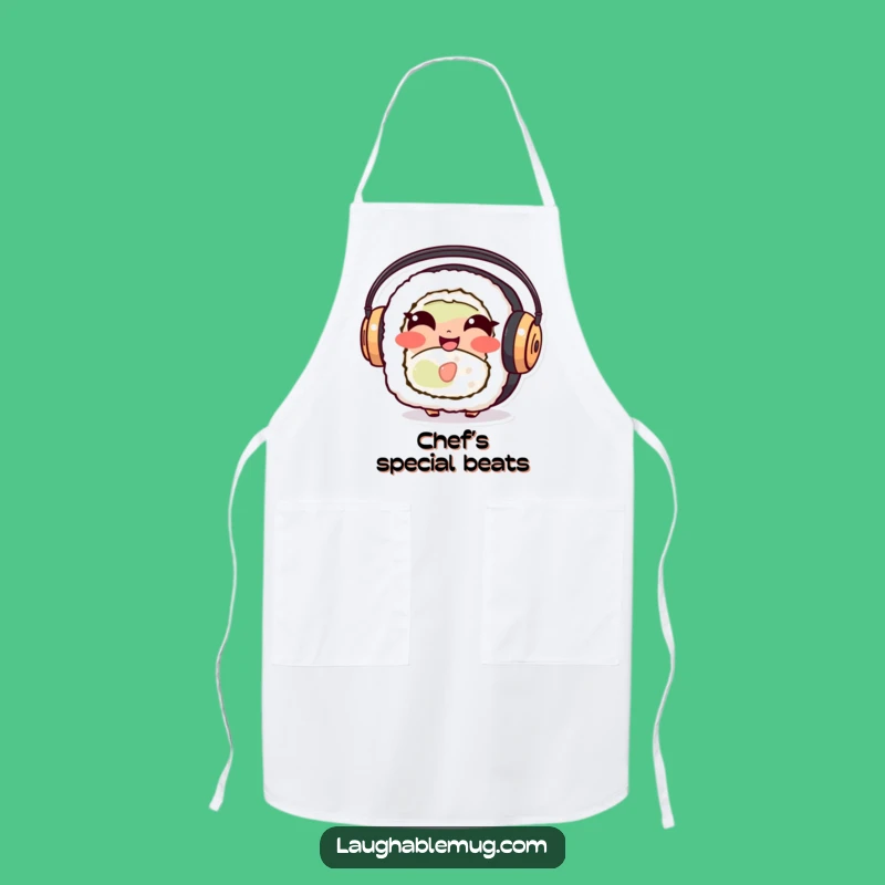 Funny Sushi Roll Apron: Giggling Chef Character for Kitchen Humor, Great Gift
