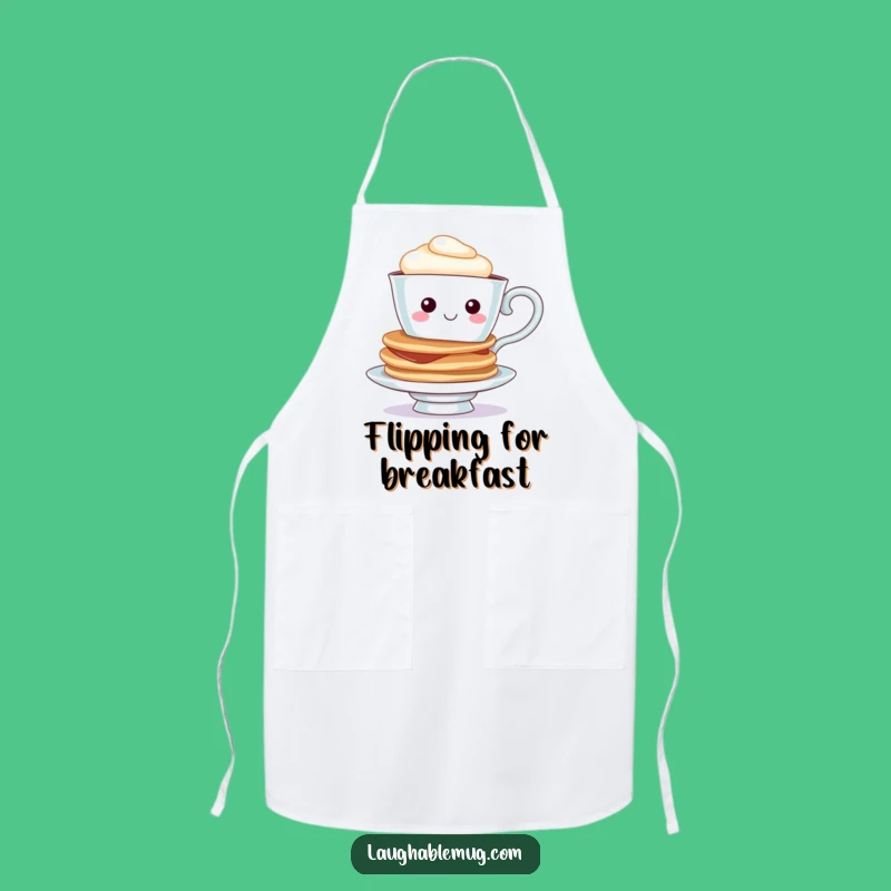 Funny Teacup Pancake Apron: Cheerful Chef Character for Kitchen Fun, Great Gift