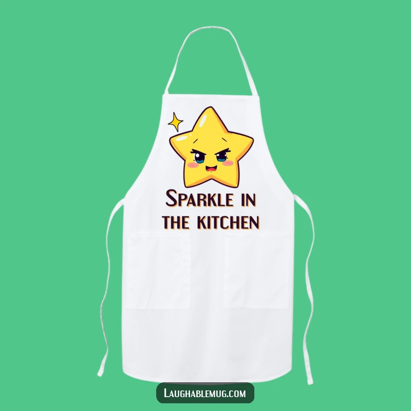 Funny Winking Star Apron: Kitchen Cosmic Fun, Humorous Chef Gift