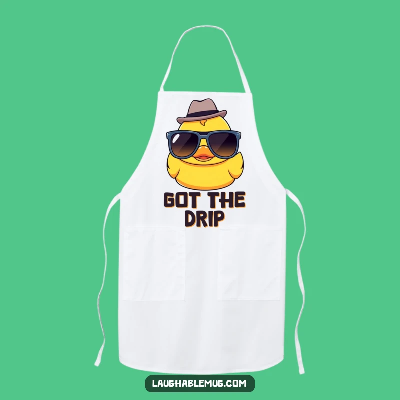 Funny Kawaii Ducky Sunglasses Fedora Apron: Cook with Coolness & Hilarious Style!