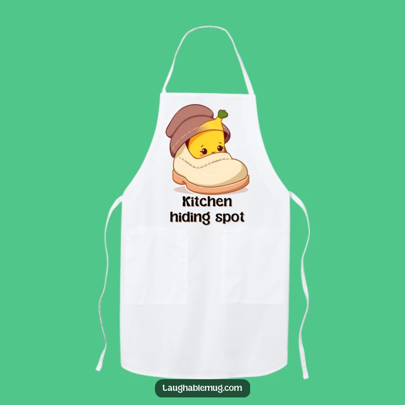 Funny Chef Apron: Shy Banana Hiding, Quirky Kitchen Gift