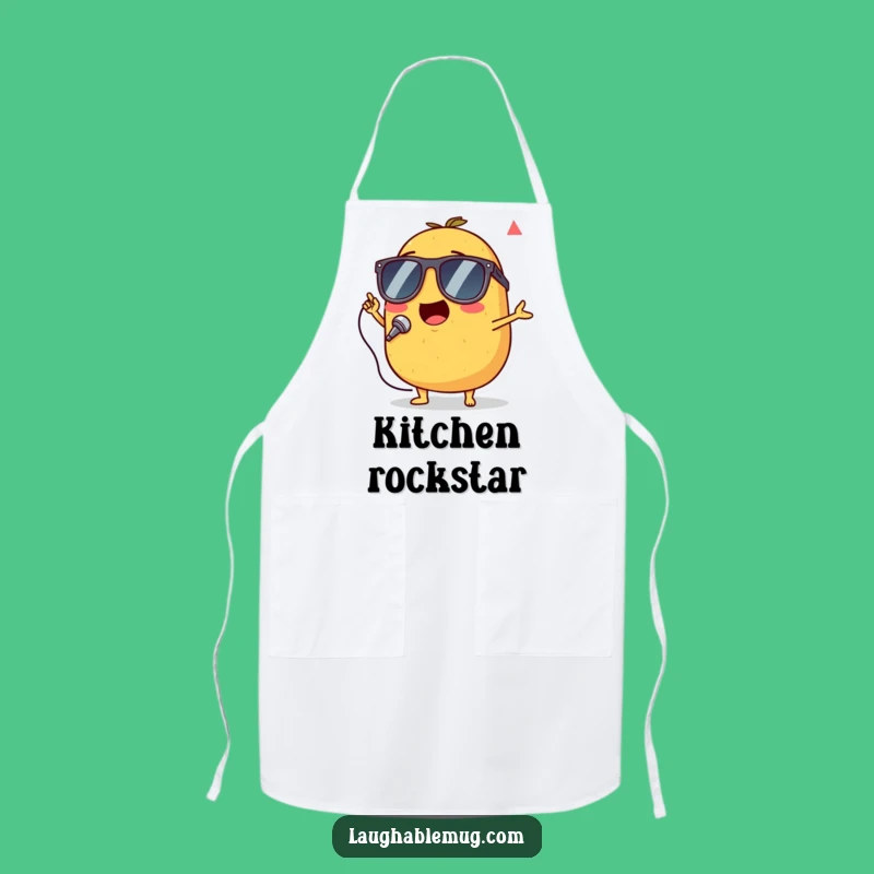 Funny Singing Potato Apron: Rockstar Chef Spud, Perfect Kitchen Gift