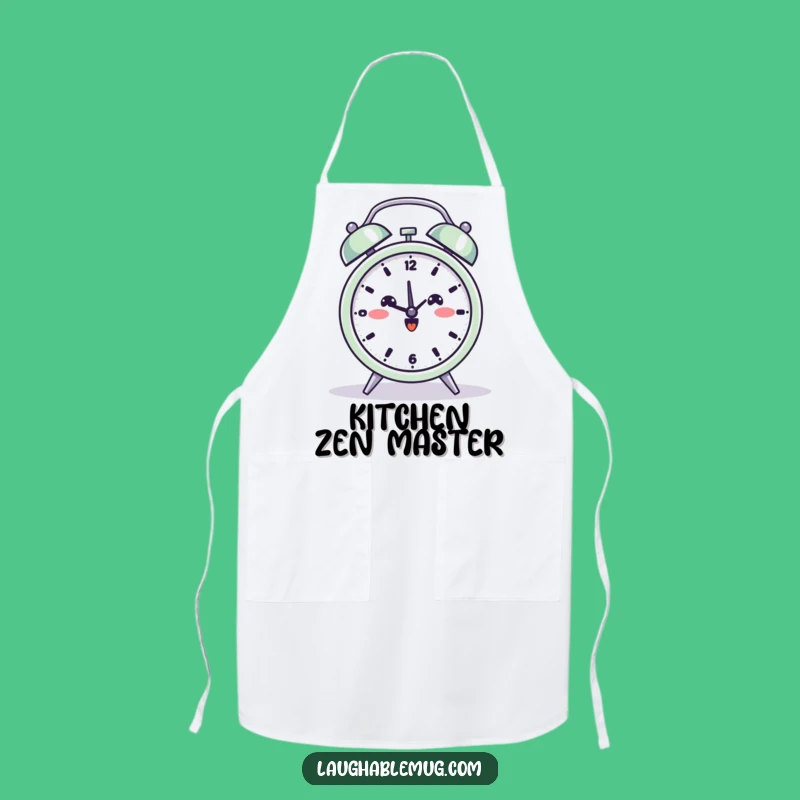 Funny Yoga Alarm Clock Apron: Stay Calm and Cook with This Zen Companion!