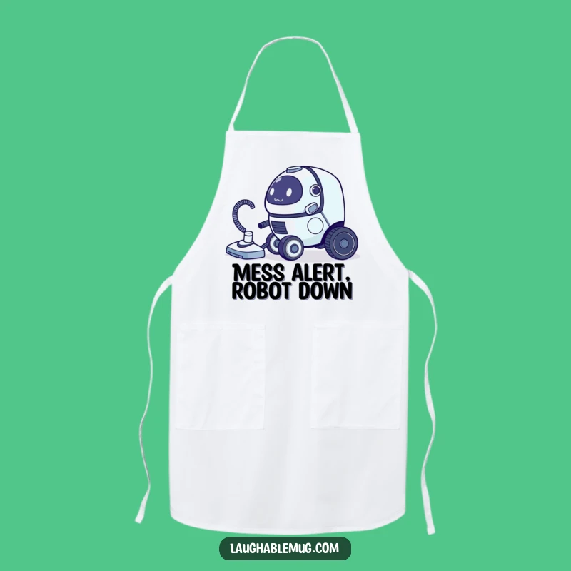 Funny Robot Vacuum Apron: Cook with This Hilarious Cleaning Companion!