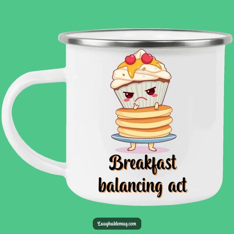 Durable Funny Grumpy Cupcake Pancake Camping Mug: Wobbly Adventure Fuel Gift