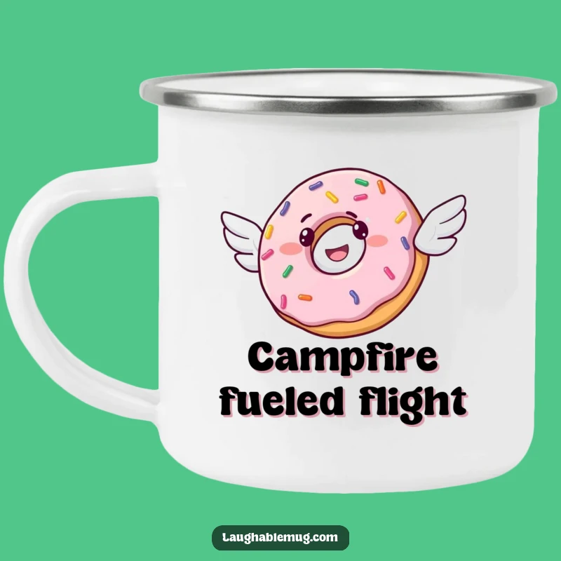 Durable Funny Donut Flying Camping Mug: Sweet Adventure Fuel for Dreamers Gift