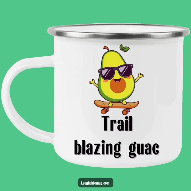 Funny Avocado Skater Camping Mug: Cool Character, Skateboarder's Morning Brew Gift