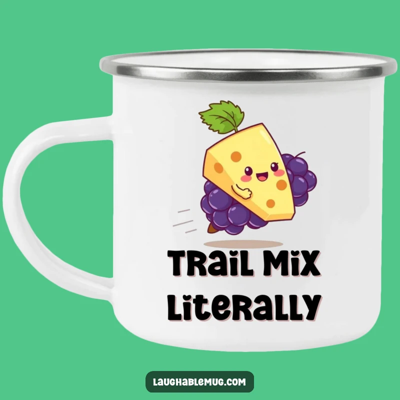 Funny Cheese & Grape Camping Mug: Snack Adventures Outdoors