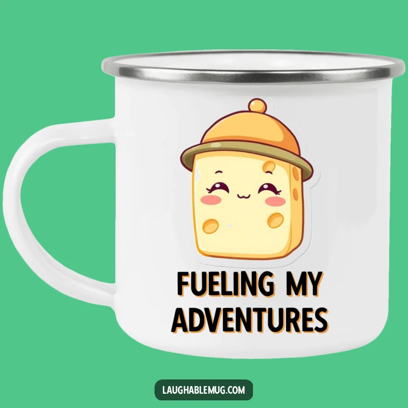 Funny Cheese Hat Camping Mug: Enjoy Your Brew with a Grin - Funny Gift