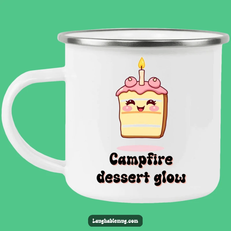 Funny Giggling Cake Camping Mug: Sweet Celebration for Outdoor Fun Gift