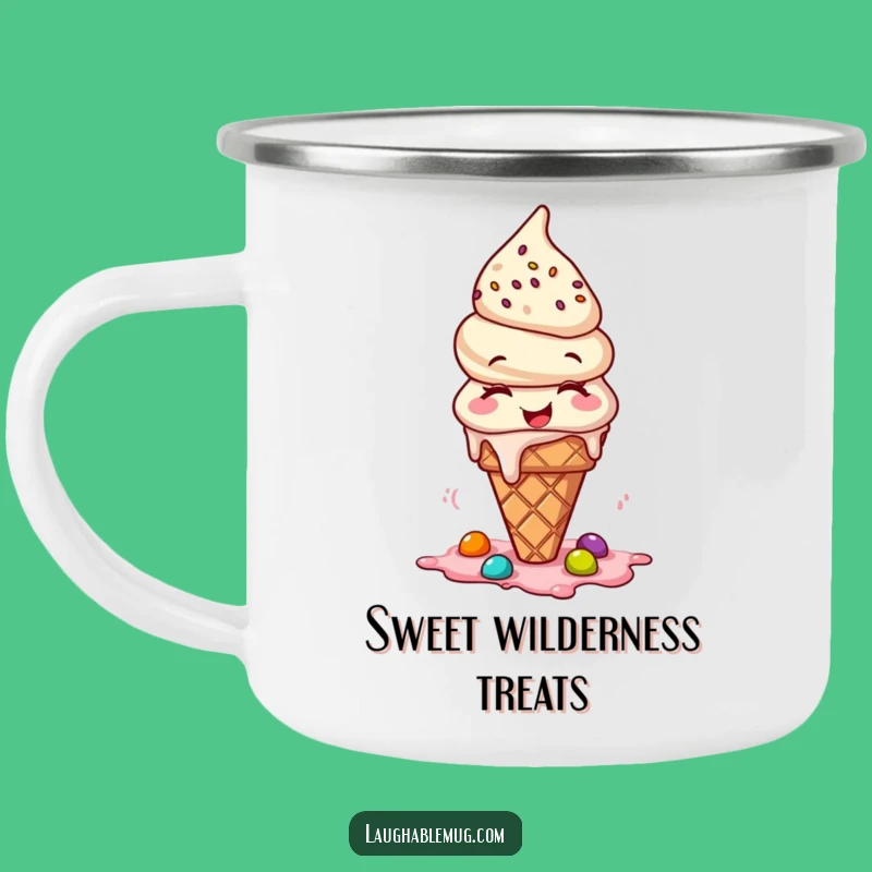 Funny Ice Cream Cone Camping Mug: Sweet Adventures with a Laugh - Funny Gift