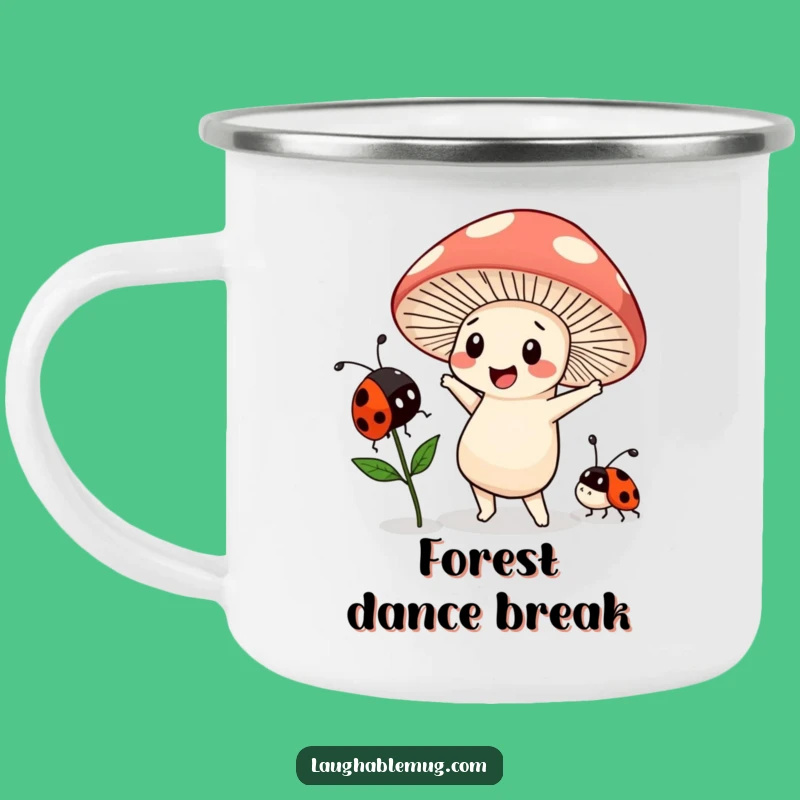 Funny Kawaii Mushroom Dance Camping Mug: Dance Under the Stars Funny Gift