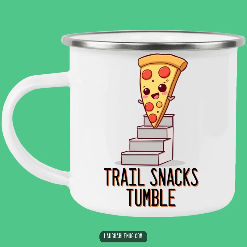 Funny Pizza Camping Mug: Sliding Slice Adventure, Durable Funny Gift