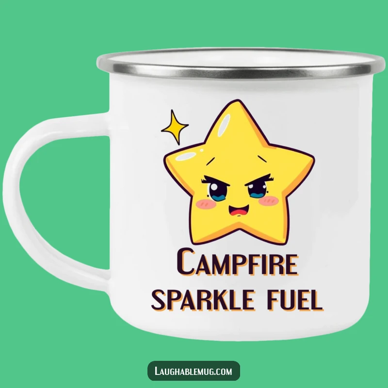 Funny Winking Star Camping Mug: Cosmic Fun for Outdoor Adventures Gift