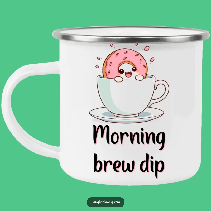 Funny Kawaii Donut Teacup Dive Camping Mug: Sweet & Durable Outdoor Gift