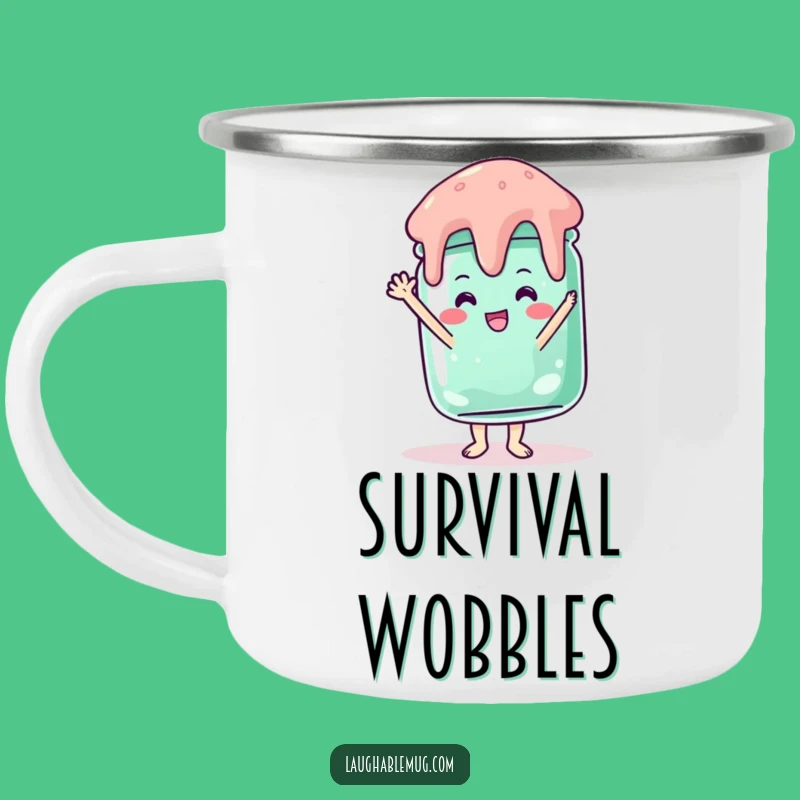 Funny Wobbly Jelly Jar Handstand Camping Mug: Adventure with a Laugh - Funny Gift