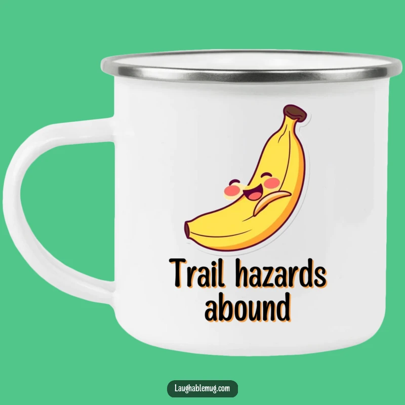 Funny Banana Slip Camping Mug: Comedic Fruit for Outdoor Laughs Gift