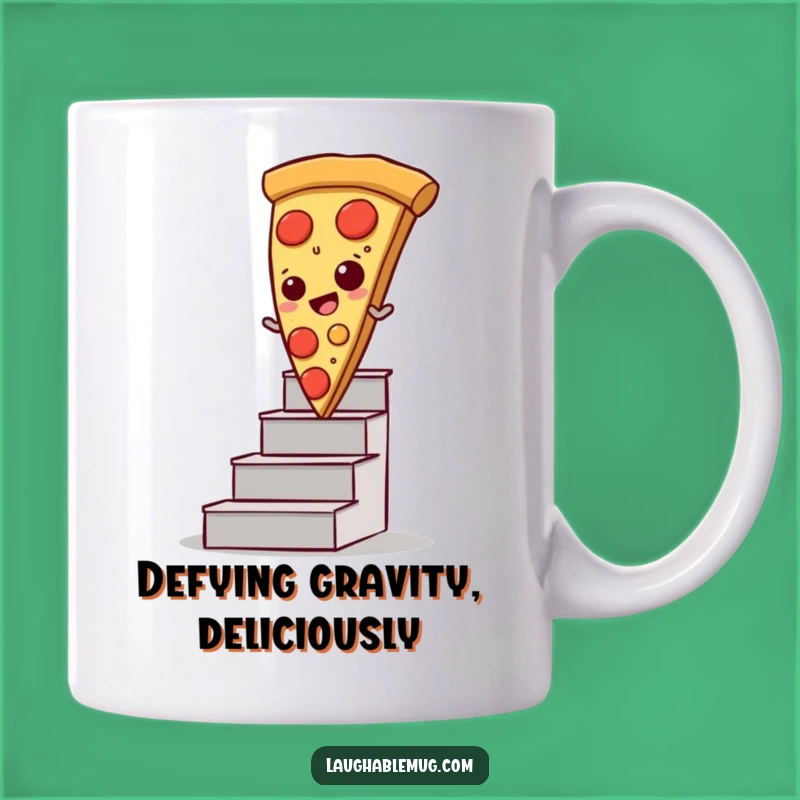 Funny Pizza Mug: Slipping Slice on Stairs, Hilarious Funny Gift for Pizza Lovers