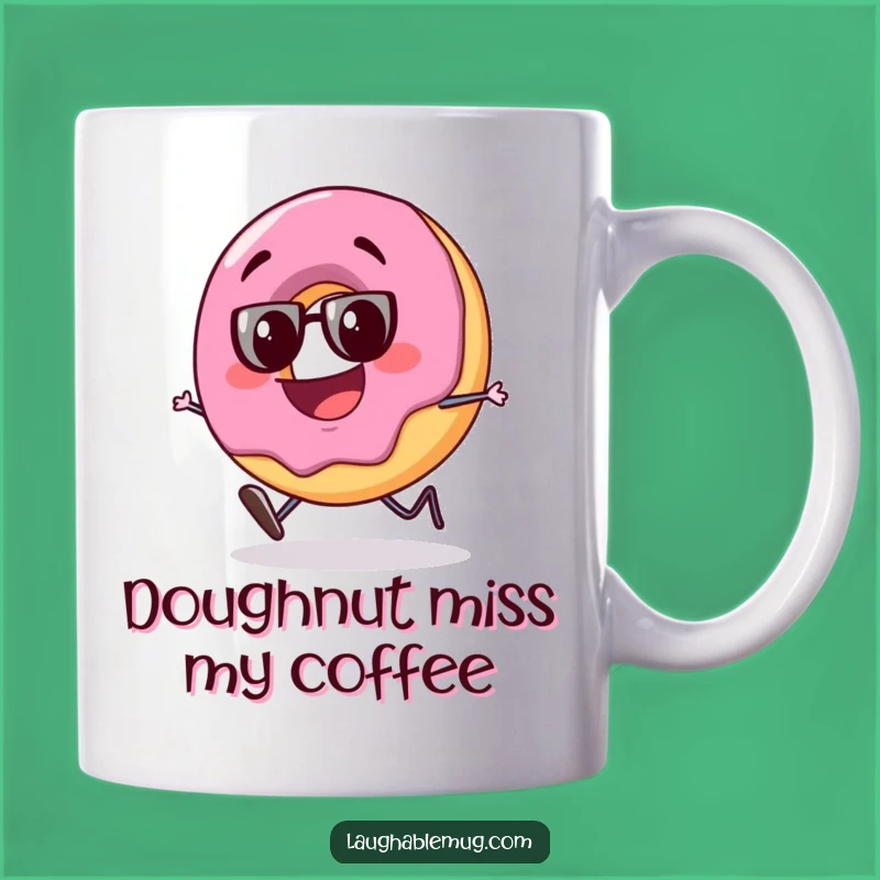 Funny Tipsy Donut Mug: Goofy Character Gift, Humorous Morning Sip Cup