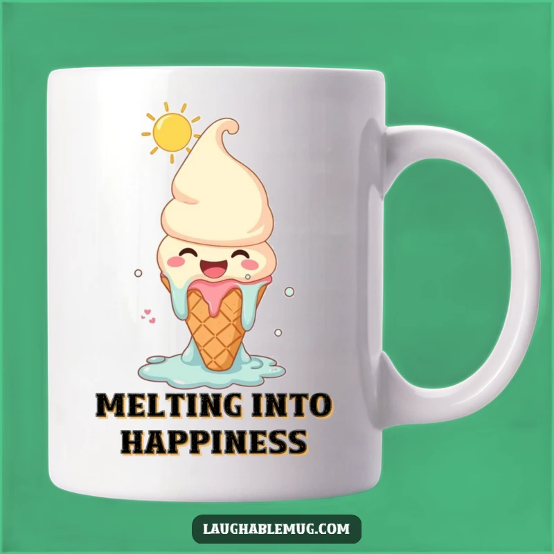 Funny Melting Ice Cream Mug: Joyful Character Gift, Sweet Summer Laugh Cup
