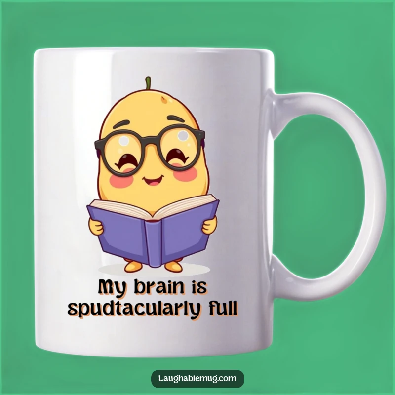 Funny Potato Scholar Mug: Adorable Spectacled Spud Reading Book, Perfect Humorous Gift for Bookworms