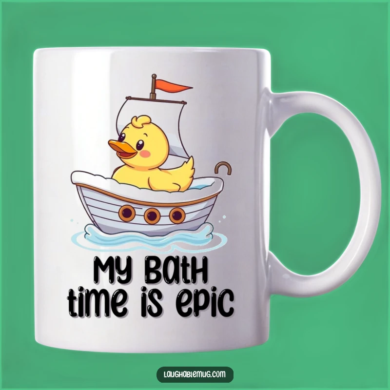 Funny Rubber Ducky Ship Captain Mug: Bathtub Sailor Charm, Perfect Humorous Gift for Bath Lovers