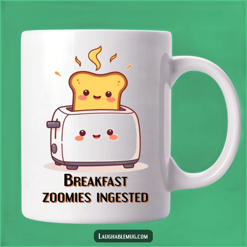 Funny Toast Pop Mug: Cheerful Breakfast Character Gift, Fast Morning Laughs