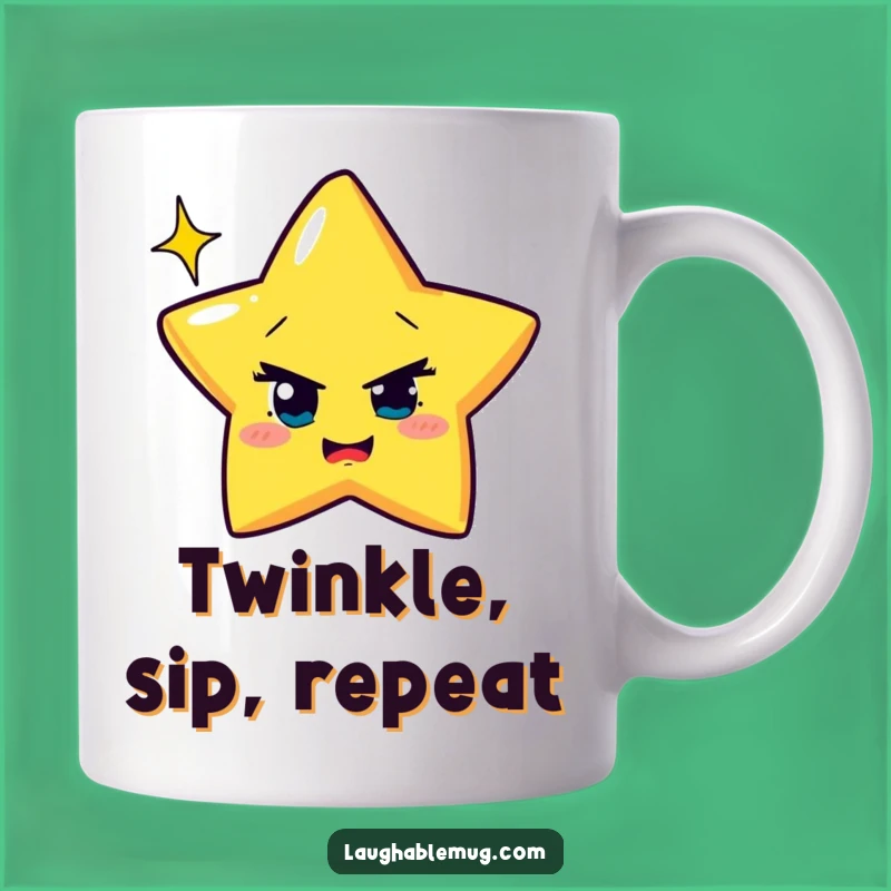Funny Winking Star Mug: Mischievous Sparkle, Cosmic Humor Gift