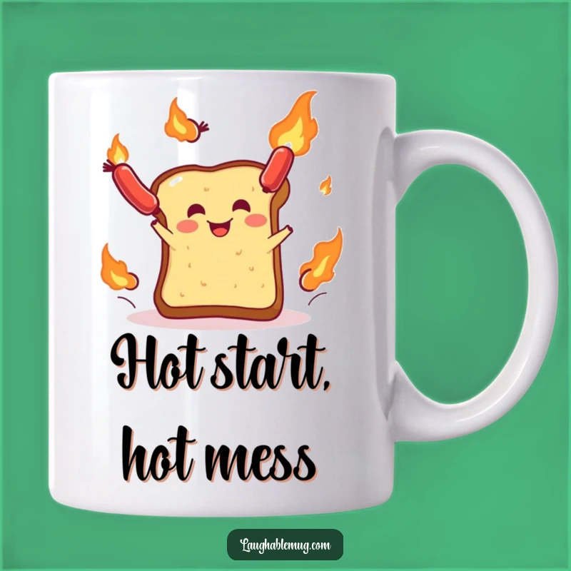 Funny Toast Sausage Juggler Mug: A Hilarious Breakfast Gift for Foodie Fun!