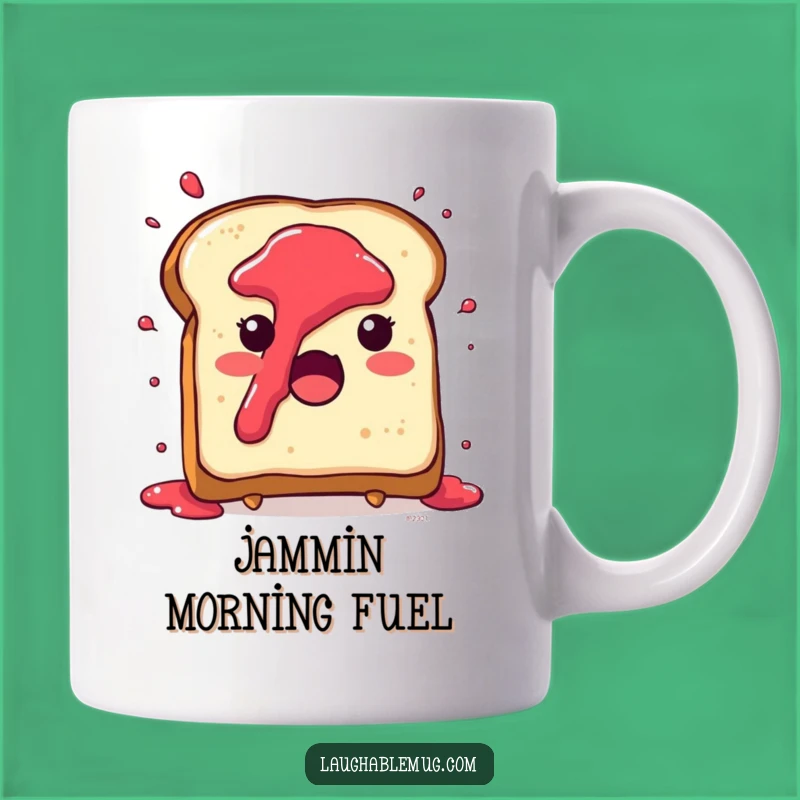 Funny Toast Mug: Jam Splatter Surprise Character, Hilarious Breakfast Funny Gift