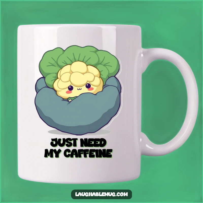 Funny Shy Broccoli Mug: Adorable Hiding Floret, Perfect Humorous Gift for Veggie Lovers