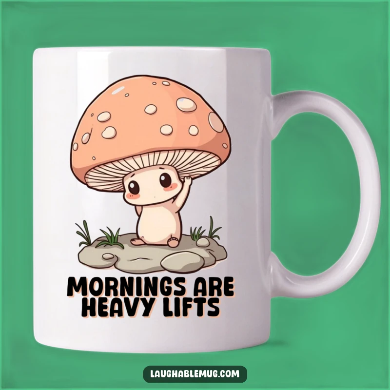 Funny Determined Mushroom Mug: Inspirational Strength and Humor Gift
