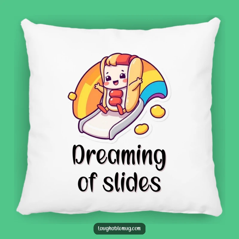 Funny Comfort Pillow: Hot Dog Rainbow Slide, Adorable Funny Gift