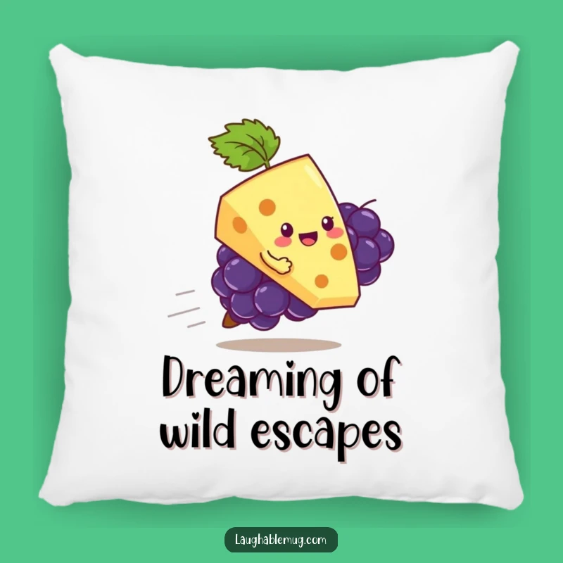 Funny Cheese & Grape Pillow: Comfort with a Side of Comedy