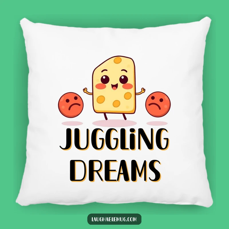 Funny Cheese Juggling Meatball Pillow: Soft & Comedic Cushion Gift