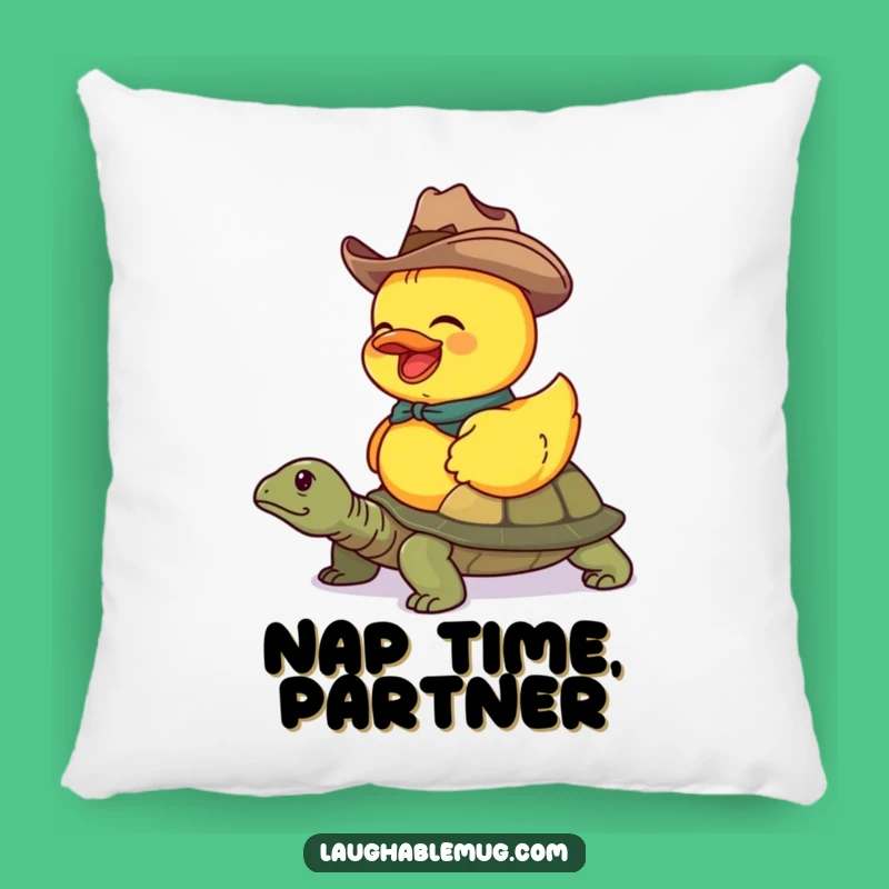 Funny Duck Cowboy Turtle Pillow: Relax with Western Fun and a Perfect Funny Gift