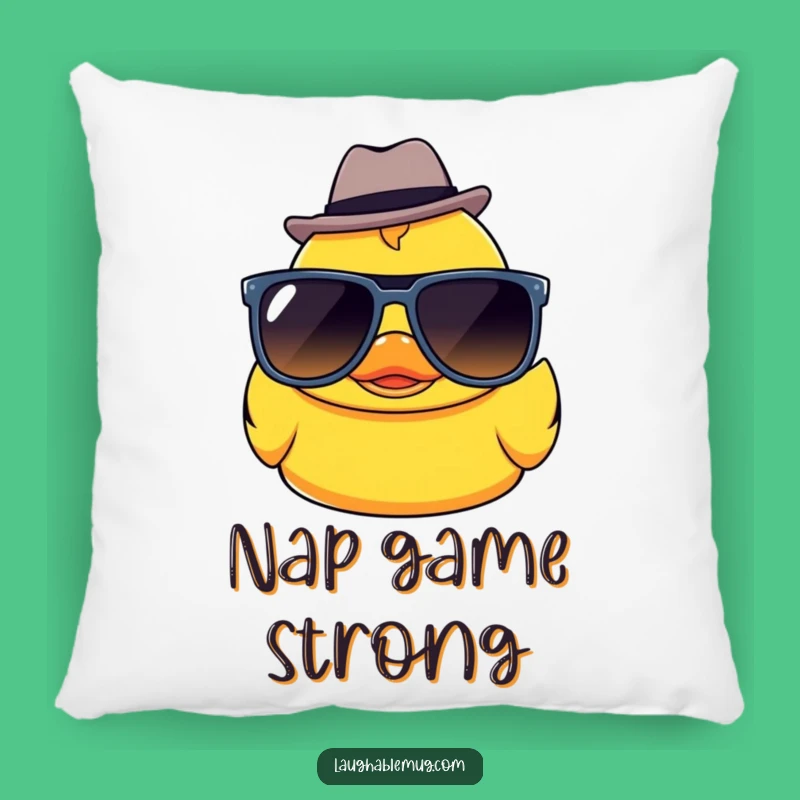 Funny Kawaii Ducky Sunglasses Fedora Pillow: Cuddle Up with Cool, Cute Comfort!