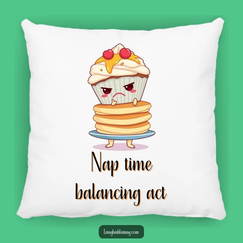 Comfy Funny Grumpy Cupcake Pancake Pillow: Snuggle Up with Wobbly Morning Vibes Gift