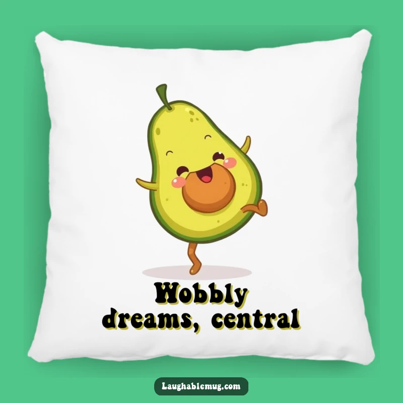Comfy Funny Avocado Cartwheel Pillow: Snuggle Up with Enthusiastic Fruit Fun Gift