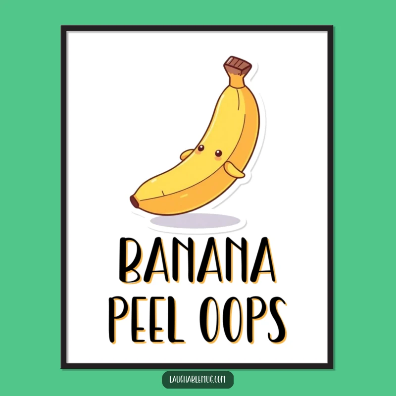 Funny Banana Slip Digital Print: Hilarious Slapstick Art!