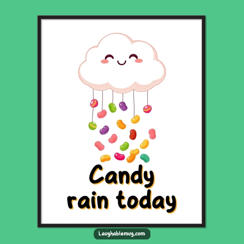 Funny Cloud Jelly Bean Digital Print: Sweet, Joyful Wall Art!