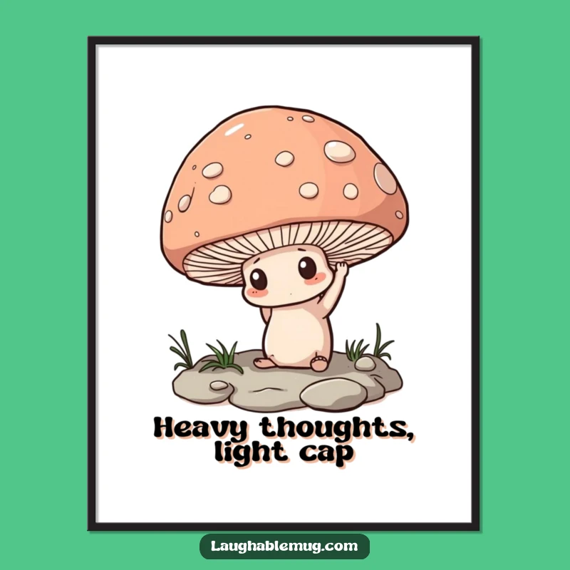 Funny Determined Mushroom Digital Print: Instant Motivational Art