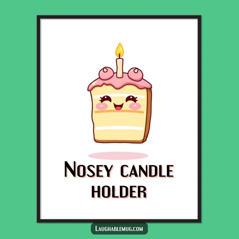 Funny Giggling Cake Digital Art: Birthday Print for Festive Decor Gift