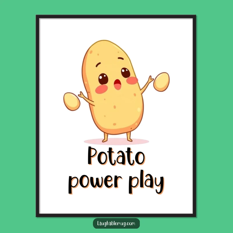 Funny Juggler Art Print: Potato's Egg Scene, Hilarious Digital Kitchen Decor Gift