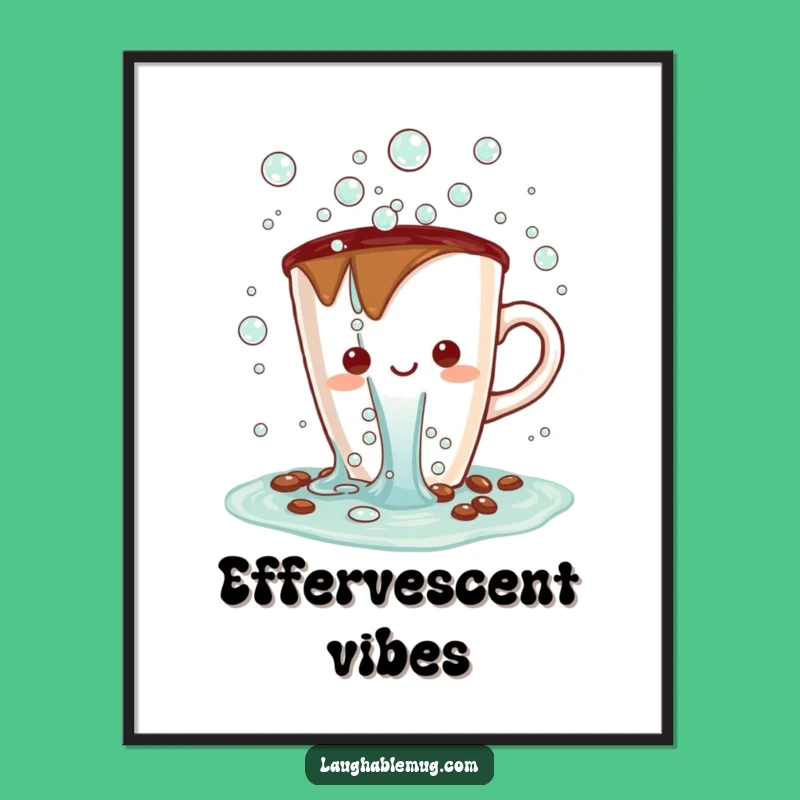 Funny Kawaii Bubble Spill Digital Art: Instant Cheer Funny Gift